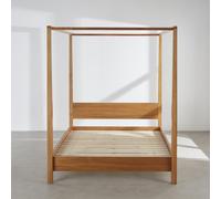 Letto a baldacchino in legno 160x200 cm con rete a doghe