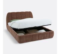 Letto a cassettone con rete, Nuria Marrone 160 x 200 cm