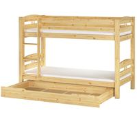 Letto a castello 90x200 con doghe rigide, materassi e cassettone 60.10-09MS1