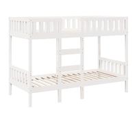 Letto a castello bianco 90 x 200 cm in legno massello di pino - Letto per bambini e ragazzi per piccoli spazi | Durevole ed elegante | Soluzione salvaspazio per fratelli