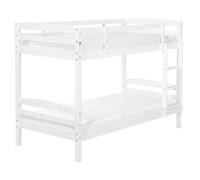 Letto a Castello Bianco in Legno di Pino con Scala 90 x 200 cm Regat