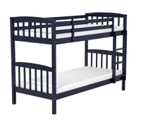 Letto a Castello Blu in Legno di Pino con Scala 90 x 200 cm Revin