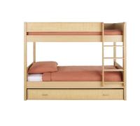 Letto a castello con cassetto in rattan intrecciato 90x190 cm
