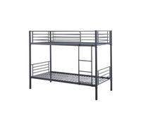Letto a Castello in Metallo 90x200 cm Sammy, Colore Grigio Scuro
