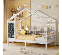 Letto a castello per bambini 140 x 200 cm, letto a soppalco 2 posti con scala di stoccaggio, letti capanna per bambini 140 x 200, letto per bambini 2 posti con barriera e rete, senza materasso, legno