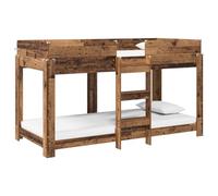 Letto a Castello per Bambini Legno Vecchio 90x190 cm, Griggio Scuro, Castello Letto con Telaio in Legno Ingegnerizzato, Struttura Salva Spazio Cameretta, Due Letti Separati, per Bambini, Ragazzi