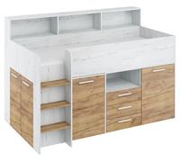 Letto a castello per bambini NEO L, letto con scrivania, lato sinistro