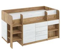 Letto a castello per bambini SMILE L, letto con scrivania, lato sinistro