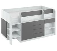 Letto a castello per bambini SMILE L, letto con scrivania, lato sinistro