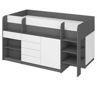 Letto a castello per bambini SMILE P, letto con scrivania, lato destro