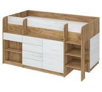 Letto a castello per bambini SMILE P, letto con scrivania, lato destro