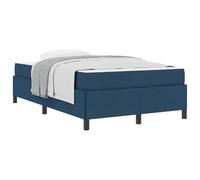 Letto a molle Blu 120 x 190 cm Tessuto Single Bed Frame with Medium Firm Pocket Spring Mattress, Engineered Wood Slatted Base, Foam Padding for Pressure Relief, Modern 280 Capacity, Easy Assembly