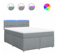 Letto a molle con materasso 160 x 200 cm grigio chiaro tessuto - Moderno letto per camera da letto con elevato comfort per un sonno riposante, ideale per spazi piccoli e grandi