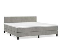 Letto a molle con materasso 160 x 200 cm grigio chiaro velluto - Moderno letto per camera da letto con elevato comfort per un sonno riposante, ideale per spazi piccoli e grandi