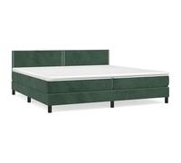 Letto a molle con materasso 200 x 200 cm - Letto in velluto verde scuro per camera da letto, comfort di lusso con struttura stabile, ideale per il relax e lo stile
