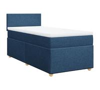 Letto a molle con materasso 80 x 200 cm, tessuto blu, comodo sistema di sonno per notti rilassanti, ideale per camera da letto e camera degli ospiti