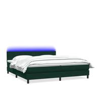 Letto a Molle con Materasso e LED Verde Scuro 180x220 cm Velluto Matrimoniale con Testiera Regolabile Luci LED con Materasso a Molle Insacchettate Coprimaterasso in Schiuma per da Letto Soggiorno