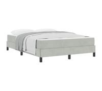 Letto a molle con materasso Grigio chiaro 140 x 200 cm Tessuto, struttura matrimoniale con rete a doghe e supporto resistente, comfort bilanciato moderatamente rigido per robuste, facile montaggio