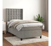 Letto a molle con materasso grigio chiaro Twin XL in velluto, letti e strutture letto - 61 kg, letto matrimoniale