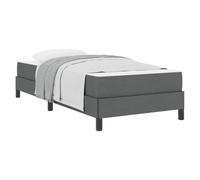 Letto a molle con materasso Grigio scuro 90 x 190 cm Tessuto contenitore singolo corto struttura in legno ingegnerizzato con rete a doghe molle insacchettate design moderno camera da letto
