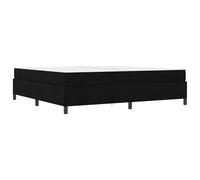 Letto a molle con materasso Nero 200 x 200 cm Tessuto matrimoniale con struttura in legno e rete a doghe Materasso a molle insacchettate con schiuma Letto contenitore Sostenitore notte tranquilla