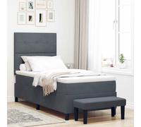 Letto a molle con testiera Grigio scuro 200 x 90 cm Velluto