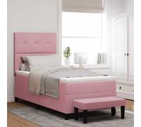 Letto a molle con testiera Rosa 200 x 80 cm Velluto