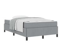 Letto a molle Grigio chiaro 120 x 190 cm Tessuto con materasso a molle insacchettate medio morbido struttura in legno ingegnerizzato e rete a doghe fisse per camera da letto 280 kg resistente