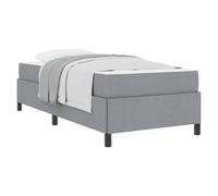 Letto a molle Grigio chiaro 90 x 200 cm Tessuto Bed Frame with Medium Firm Pocket Spring Mattress for Modern Bedroom, Engineered Wood Base with Foam Padding, Single Bed, 140 kg Weight, Easy Assembly