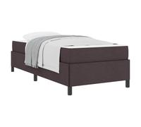 Letto a molle Marrone Scuro 90 x 200 cm Tessuto Single Bed Frame with Medium Firm Pocket Spring Mattress, Engineered Wood Base with Foam Padding, Fixed Slatted Support for Modern 140 kg Max Weight