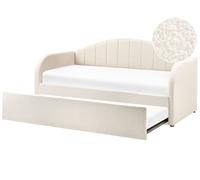 Letto a scomparsa Boucle Imbottito a doghe 90 x 200 cm Beige chiaro Eyburie