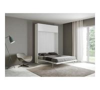 Letto a scomparsa con pensile Bianco matrimoniale 160 cm KENTARO [EEK: Non applicabile]