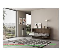 Letto a scomparsa Kando singolo con Materasso Incluso Chiuso Occupa solo 39 cm di profondità, Dimensioni chiuso 200x39xh97 cm struttura in legno colore Noce noce