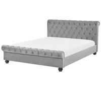 Letto ad acqua AVALLON Velluto Grigio 180 x 200 cm