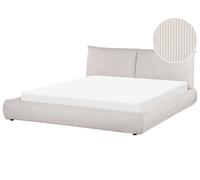 Letto ad acqua VINAY Velluto a coste Beige chiaro 180 x 200 cm
