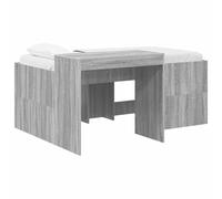 Letto Alto per Bambini con Scrivania Sonoma Grigio Loft Bed Frame with Desk Engineered Wood 80x160 cm Space Saving Study Area for Kids Teens Durable Sturdy Mattress Support Easy Assembly