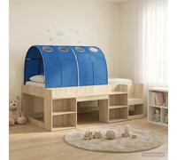 Letto alto per bambini con storage Rovere Sonoma e Blu