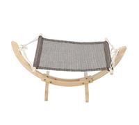 Letto Amaca per Gatti, Piccolo Cane Di Legno Letto per Gatti Rialzato, Amaca per Gatti In Legno, Letto per Animali Domestici Traspirante (Tessuto a rete)