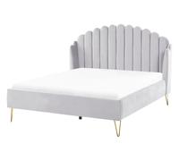 Letto AMBILLOU Velluto Grigio chiaro 140 x 200 cm