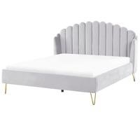Letto AMBILLOU Velluto Grigio chiaro 180 x 200 cm