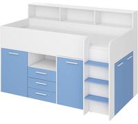 LETTO ARMADIO CASSETTIERE BAMBINI NEO cm206x120x138h BIANCO BLU