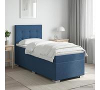 Letto box spring con materasso Blu 90 x 190 cm Tessuto