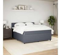 Letto box spring con materasso, grigio scuro, 180x200 cm, velluto, morbido velluto e nucleo a molle insacchettate, rete a doghe con materasso, spazio per riporre oggetti per un sonno ristoratore