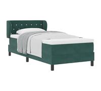 Letto Box Spring vidaXL con Materasso Verde Scuro 90x200 cm in VellutoLetti moderni