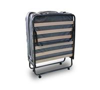 Letto Branda Brandina 80x190 cm - Lettino Pieghevole con Struttura in Acciaio Antiruggine con Ruote e Materasso H7 cm per ospiti casa camera campeggio - doghe in legno alta qualità