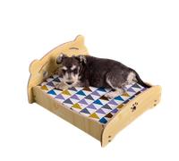 Letto Brandina Per Cani E Gatti In Legno Con Materasso 47 x 42 x 23