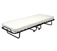 Letto Brandina Pieghevole salvaspazio 80x200 con Materasso singolo da 10 CM con 15 doghe in Betulla/Eucalipto - struttura in Acciaio dotata di rotelle - MADE IN ITALY