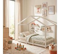 Letto capanna 90 x 190 rete inclusa Celia, bianco