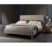 Letto capitonne ecopelle King Matrimoniale Piazza e mezza Singolo e rete PARIGI [EEK: A+++]