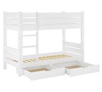 Letto castello 100x200 bianco PER ADULTI divisibile due cassetti 60.16-10WT80S2